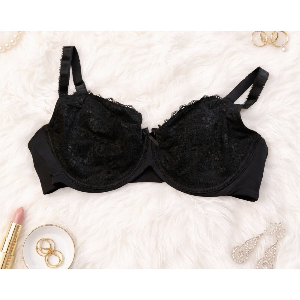 torrid black lace underwire Balconette unlined bra size 40dd